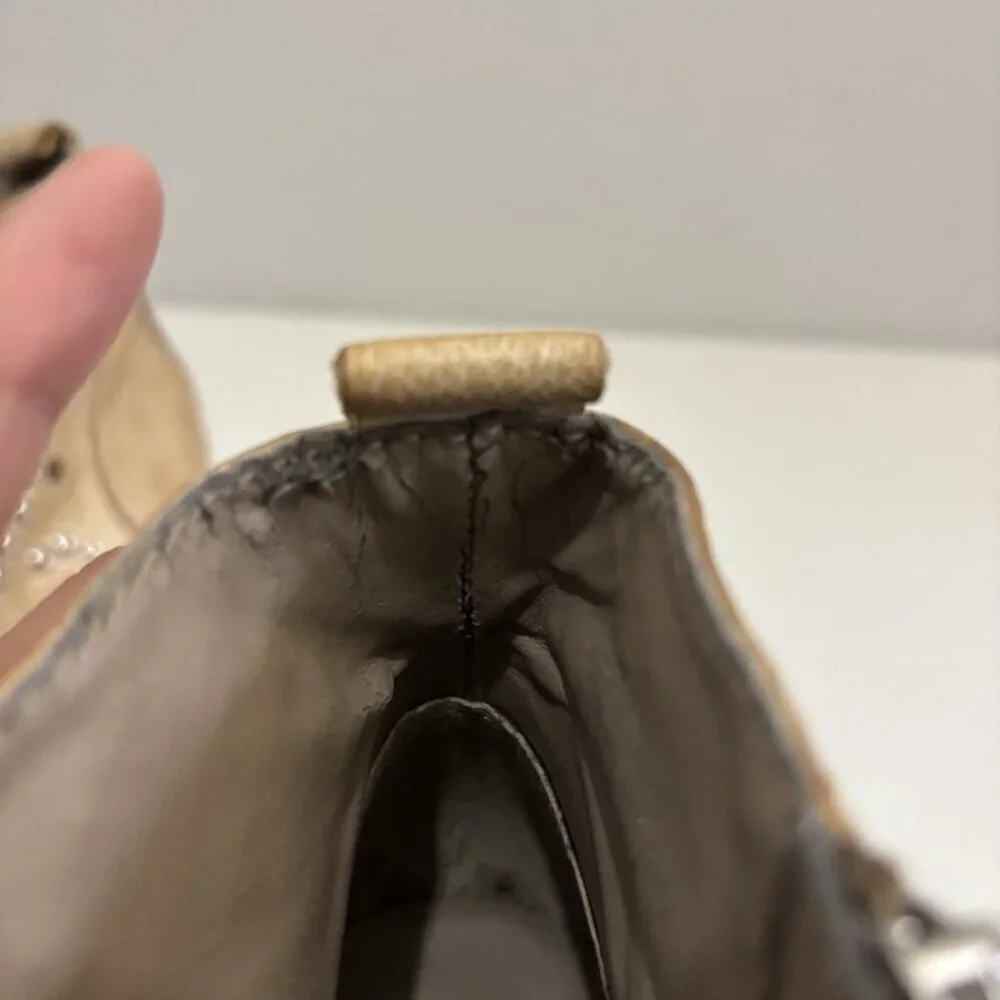 Steve Madden Leather Studded Western Booties Tan  Size 8.5